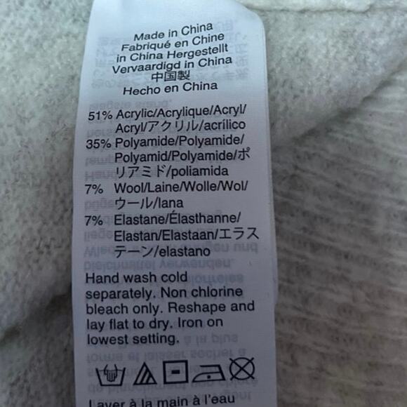 J.Crew Gray Knit Wool Mock Neck Button Long Sleeve Pullover Sweater Top Size XS - Picture 5 of 5